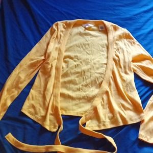 Levi yellow wrap sweater camisole with straps